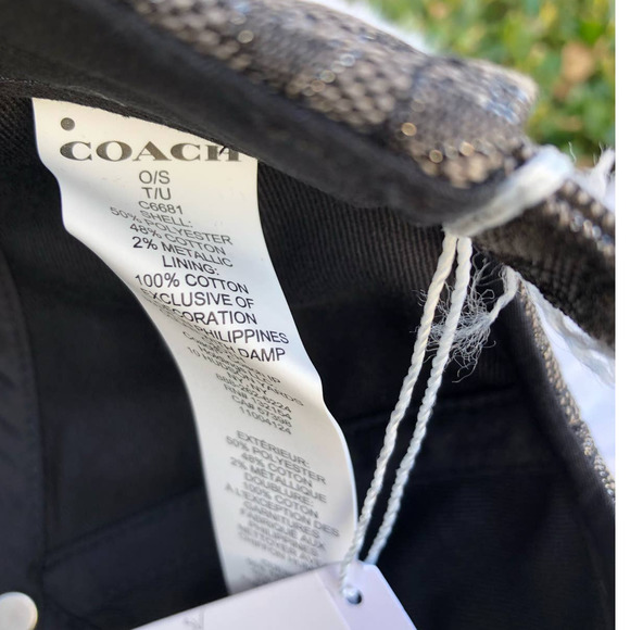 New 🎀 Coach Baseball Hat In Metallic Signature - Picture 8 of 10